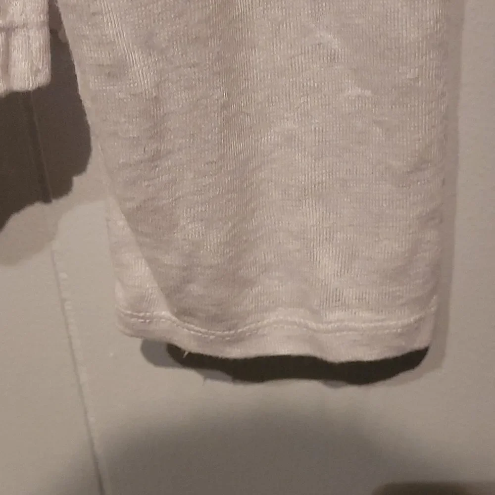 Sanctuary Lora Crochet lace neck long sleeve white tee medium